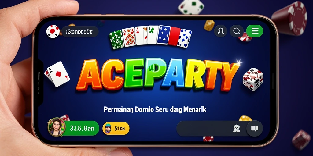 Screenshot ACEPARTY menunjukkan aksi seru permainan Domino.