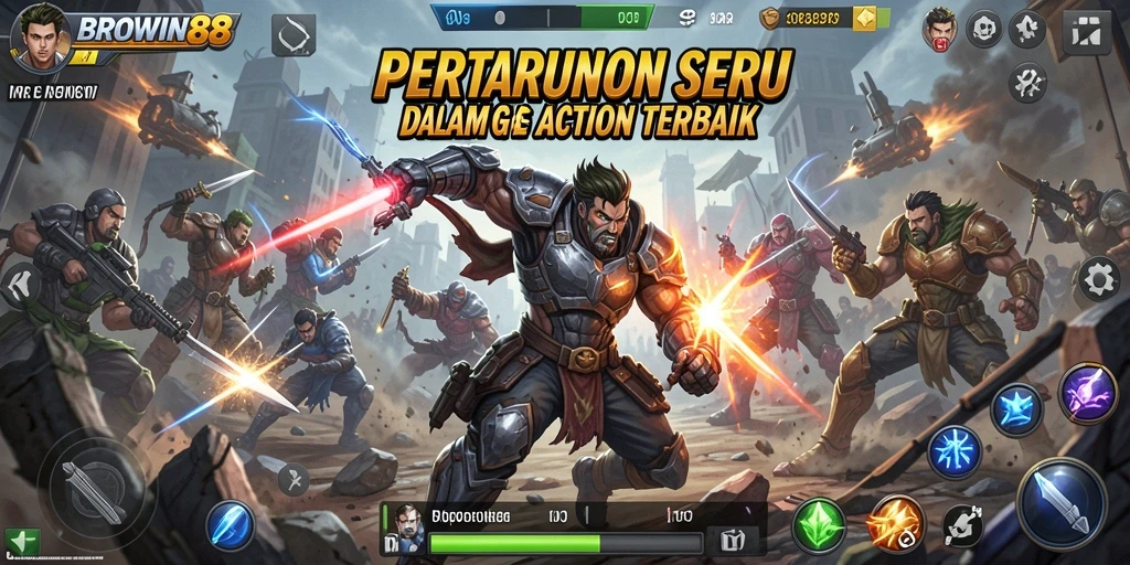 Screenshot gameplay BROWIN88 menampilkan aksi pertempuran yang mendebarkan dan grafis yang menakjubkan.
