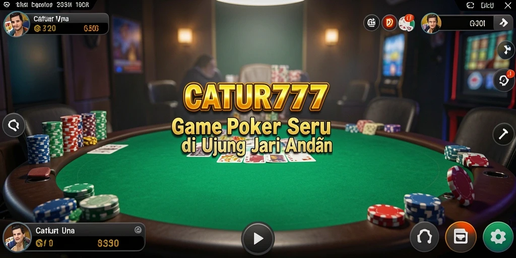 Tangkapan layar gameplay Poker yang mendebarkan di CATUR777.