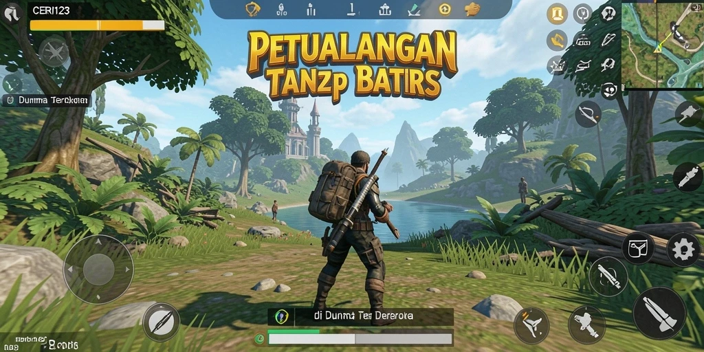 Screenshot CERI123 menampilkan pengguna menjelajahi dunia terbuka yang menakjubkan.