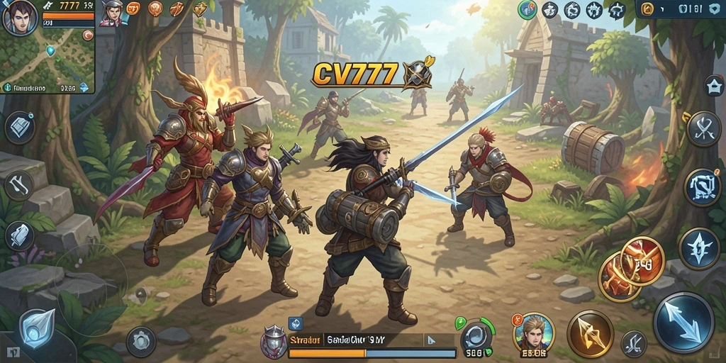 Screenshot gameplay CV777 yang menampilkan pertempuran dan strategi.
