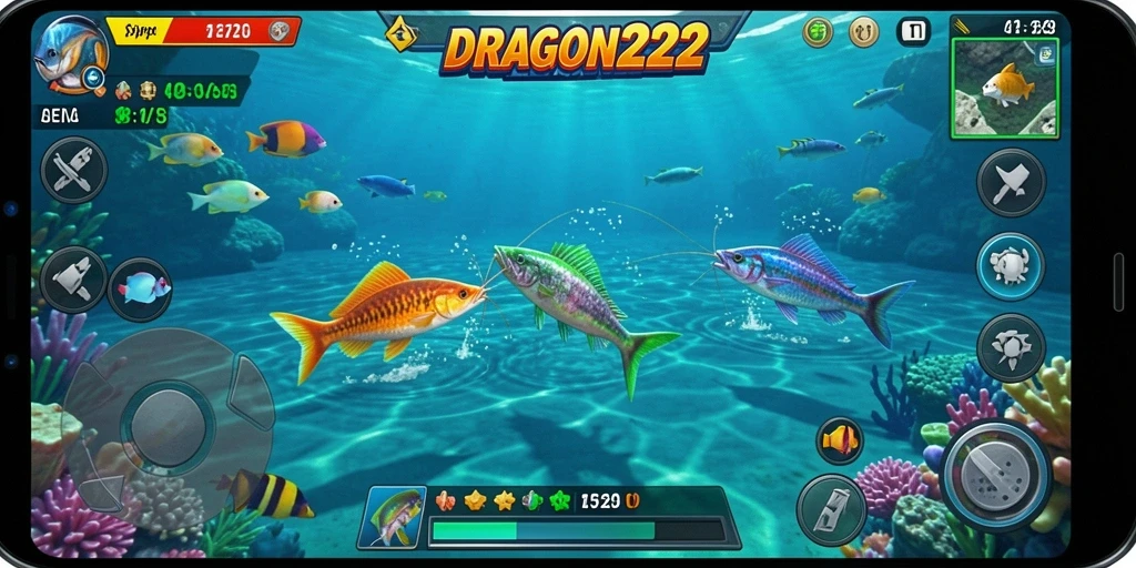 Gameplay seru dari DRAGON222 saat menembak ikan.