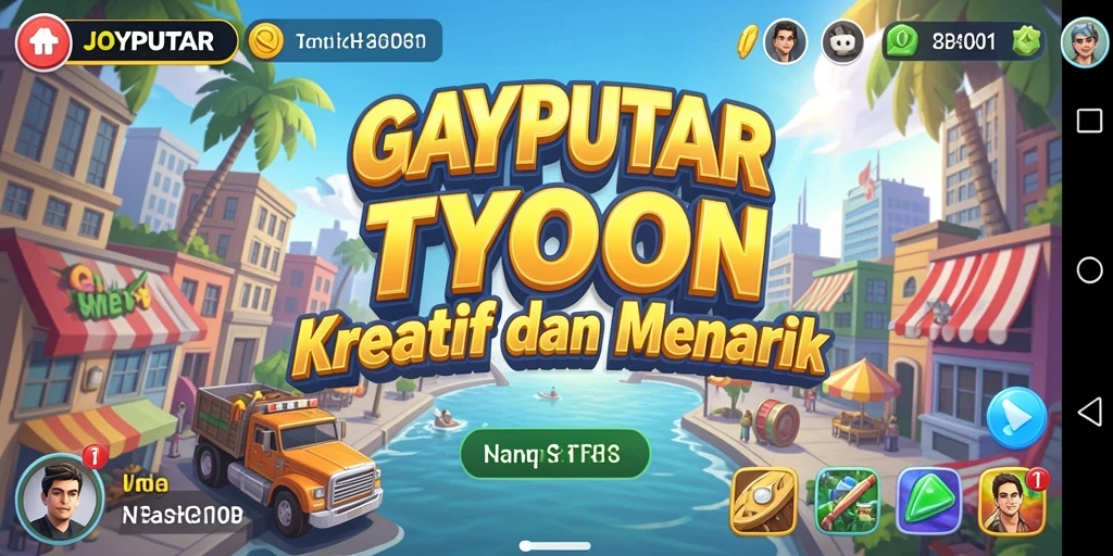 Screenshot JOYPUTAR menampilkan gameplay manajemen bisnis yang seru.