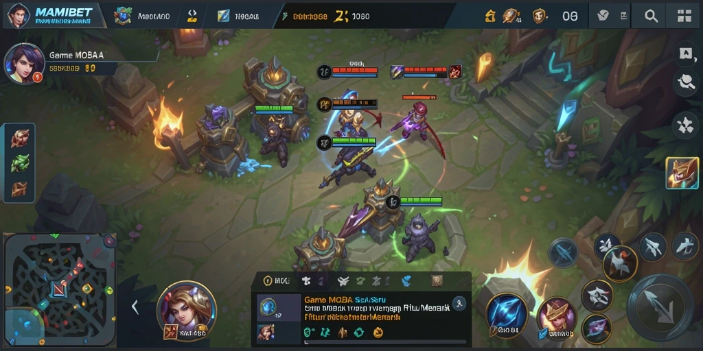 Screenshot gameplay MOBA MAMIBET yang mengasyikkan dan penuh aksi.