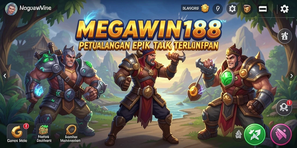 Screenshot utama MEGAWIN188 menampilkan gameplay petualangan yang mendebarkan.