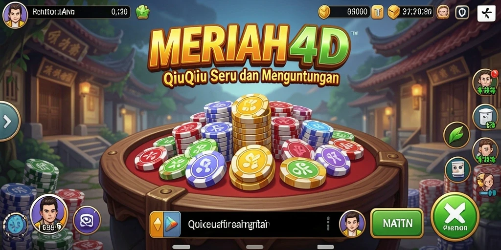 Screenshot gameplay MERIAH4D menampilkan aksi seru permainan QiuQiu.