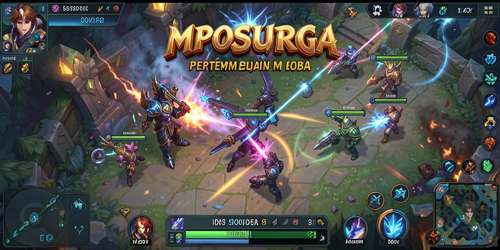 Tangkapan layar gameplay <strong>MPOSURGA</strong> menunjukkan aksi seru dalam pertempuran tim.