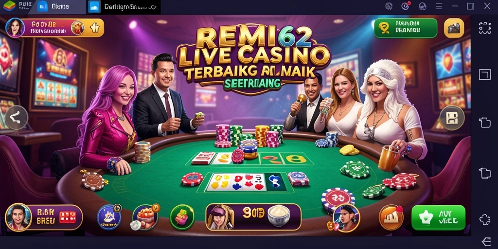 Tampilan gameplay Live Casino yang seru dan interaktif di REMI62.