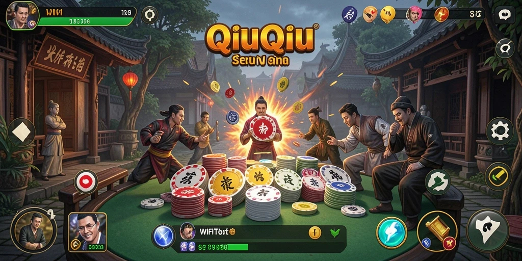 Screenshot utama WIFITOTO menunjukkan gameplay QiuQiu yang menegangkan.