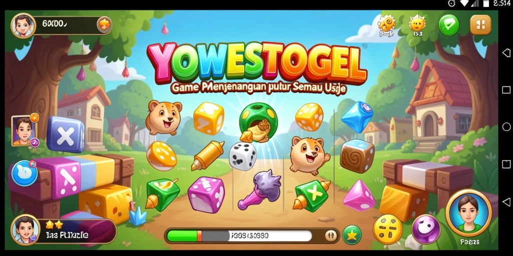 Tangkapan layar utama YOWESTOGEL menampilkan gameplay Puzzle yang seru.